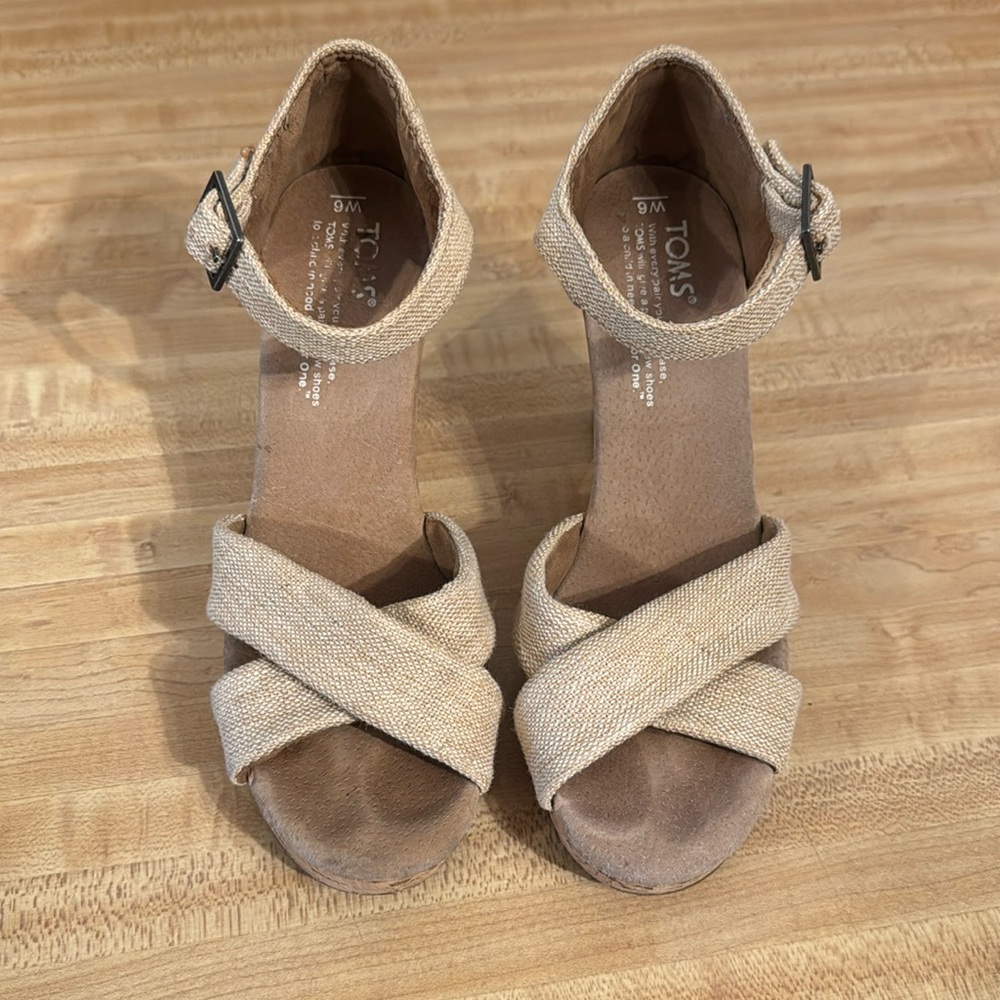 Tom’s Burlap Wedge Sandals